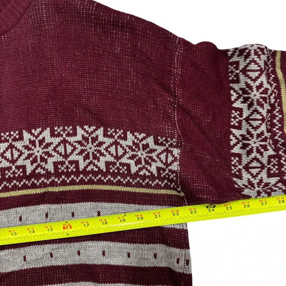 Vtg The‎ Mens Store Sears XL Snowflake Fair Isle Knit Sweater Pullover Holiday